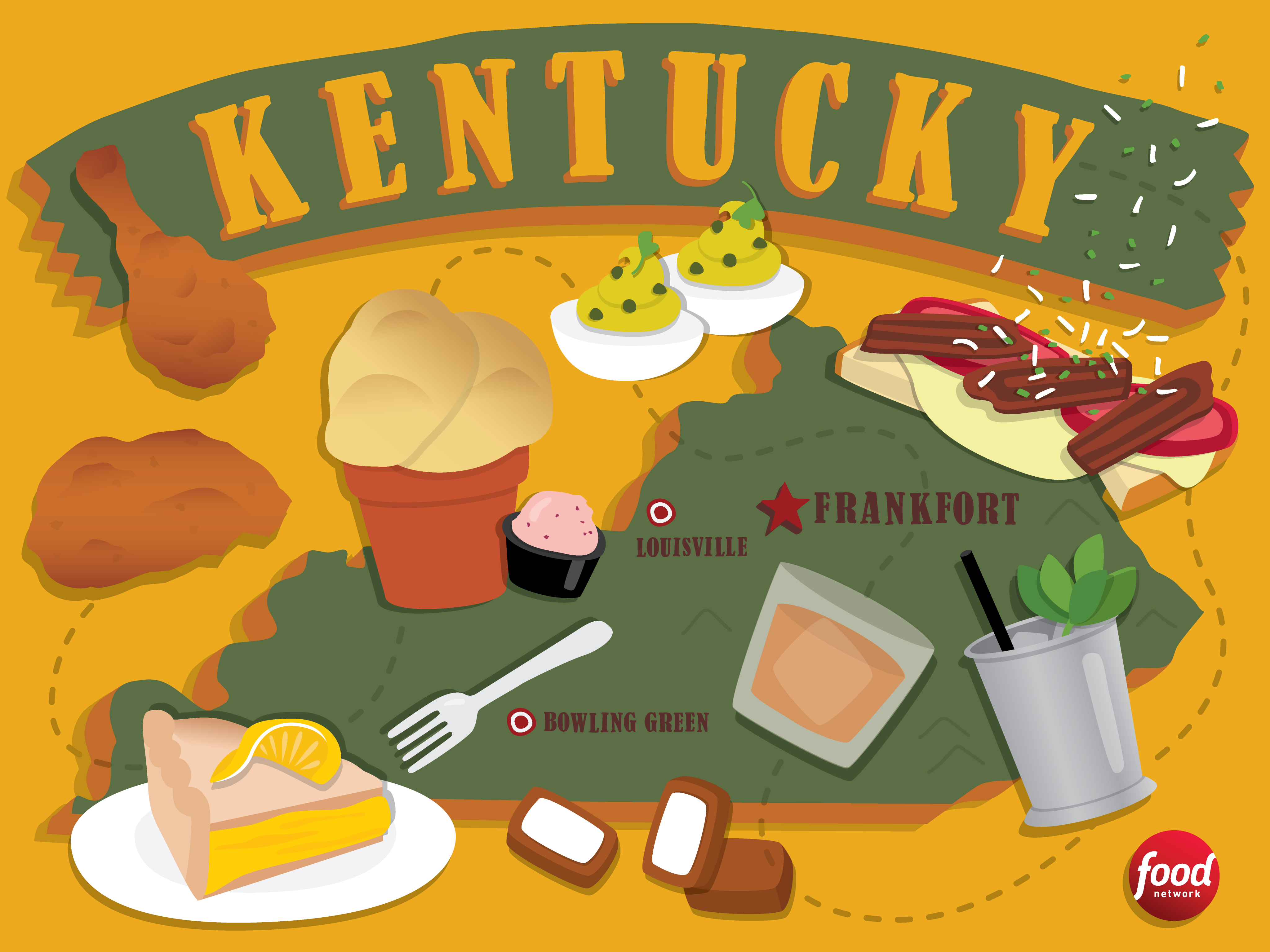 Kentucky food illustration 