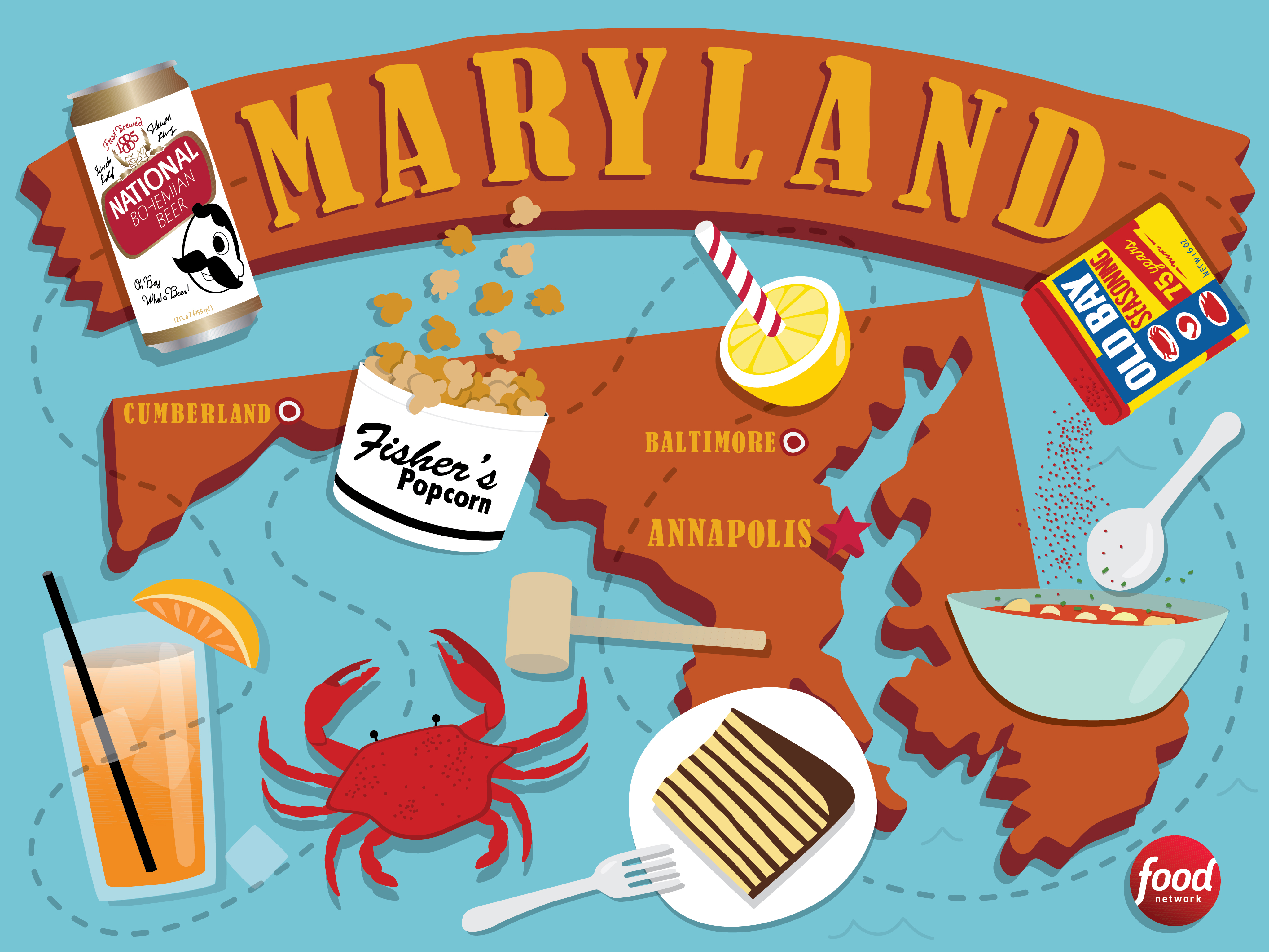 Maryland food illustration 
