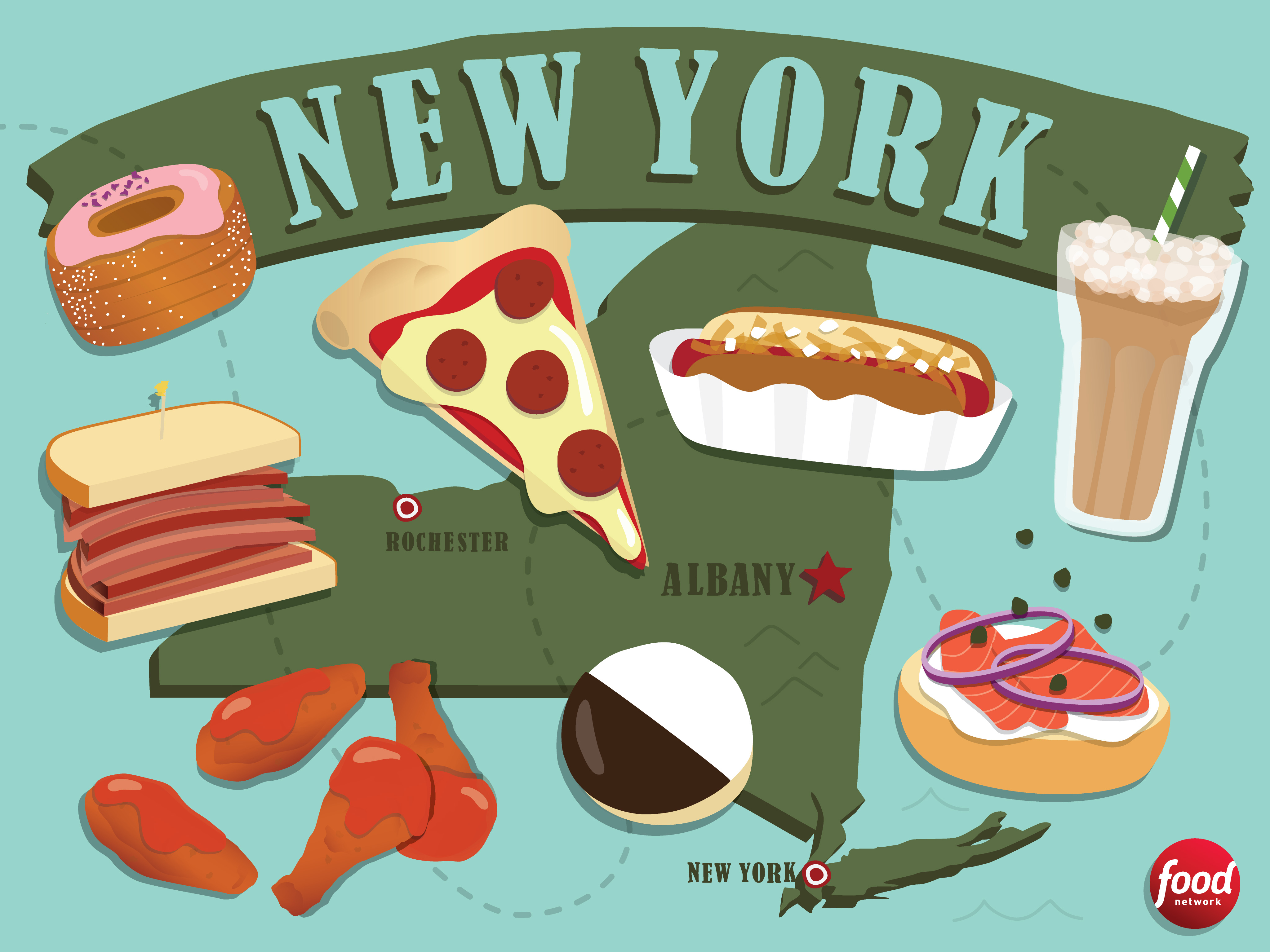new york food illustration 