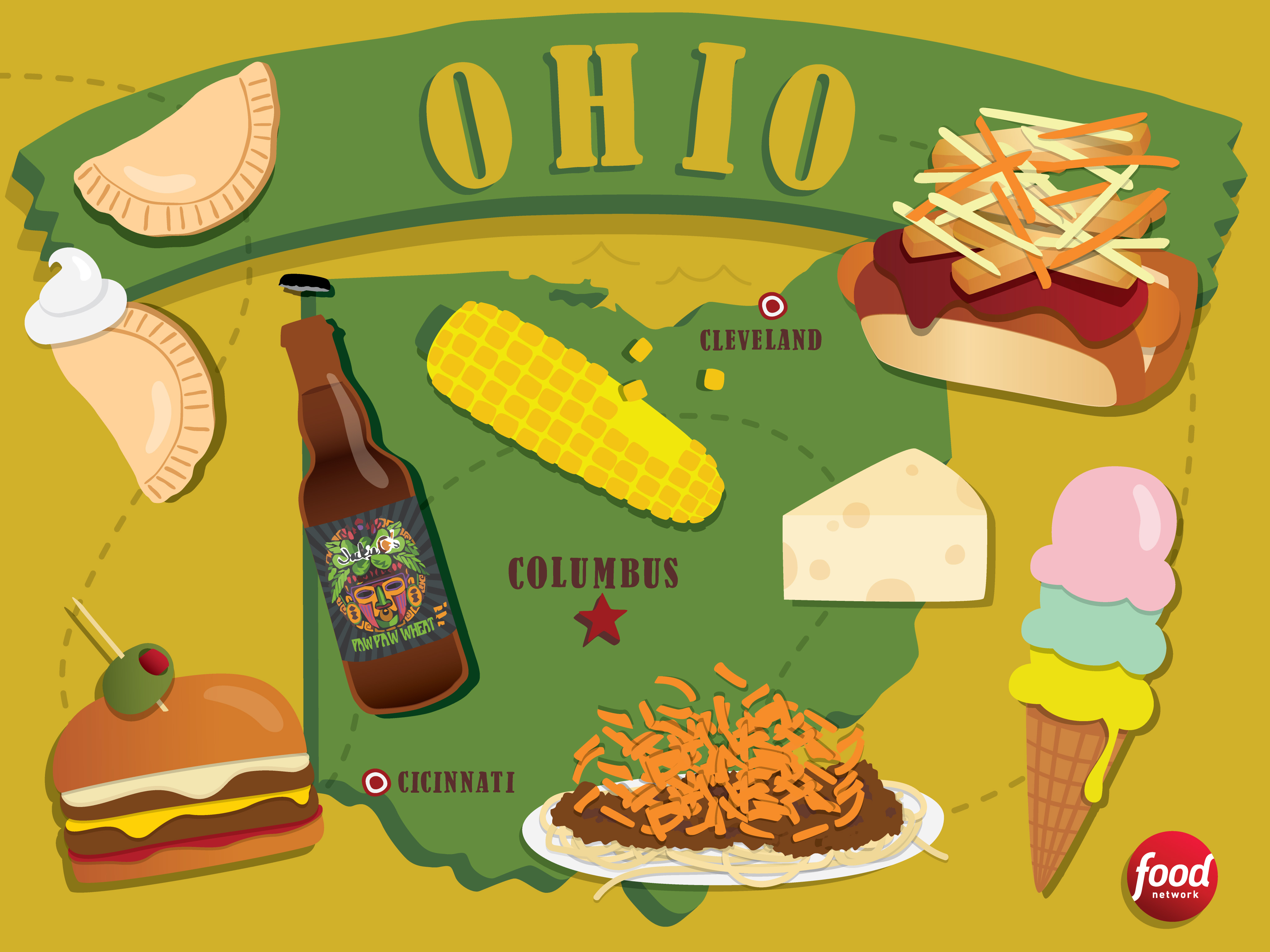 Ohio Food Illustration 