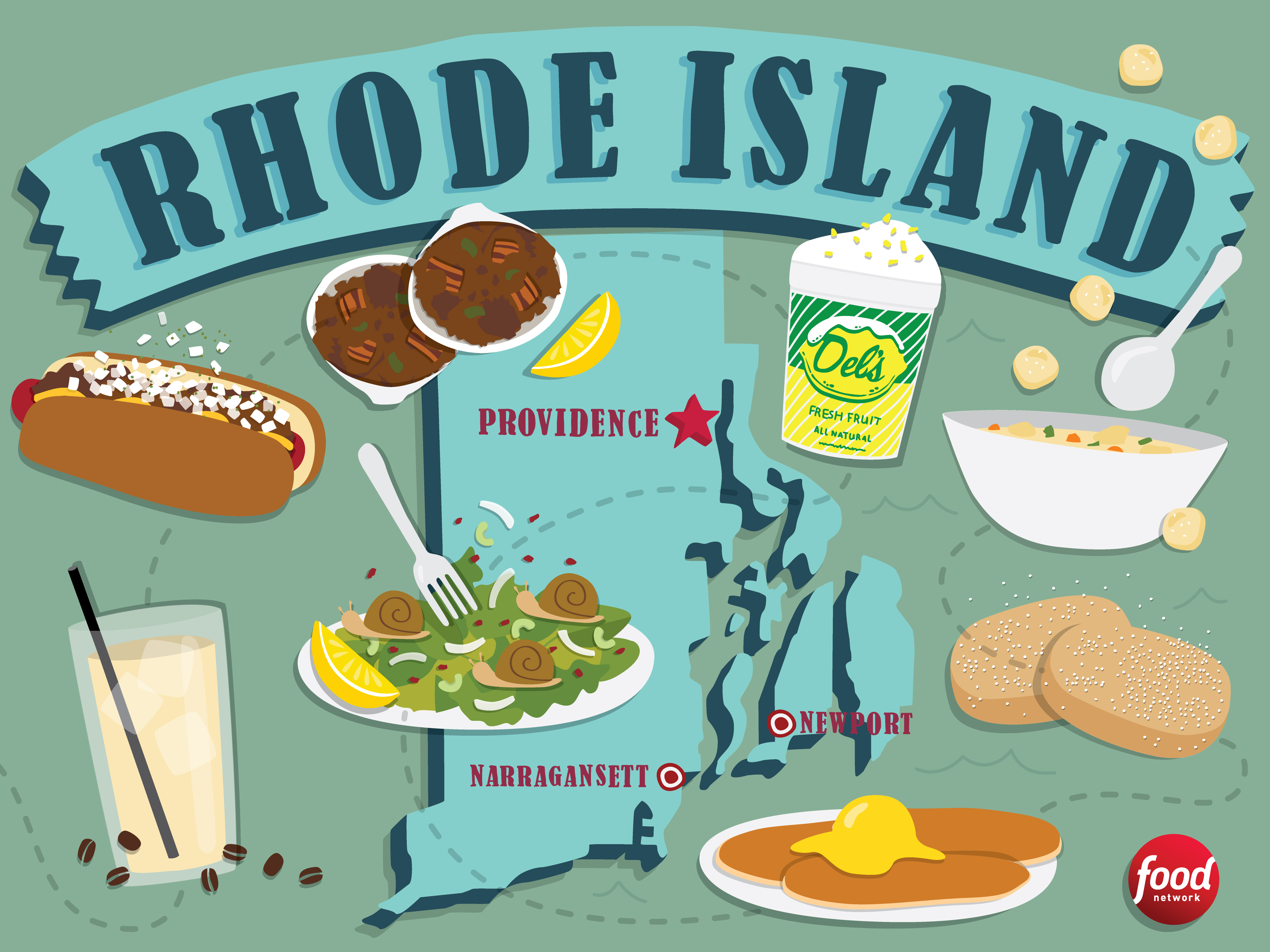 rhode island food illustration 